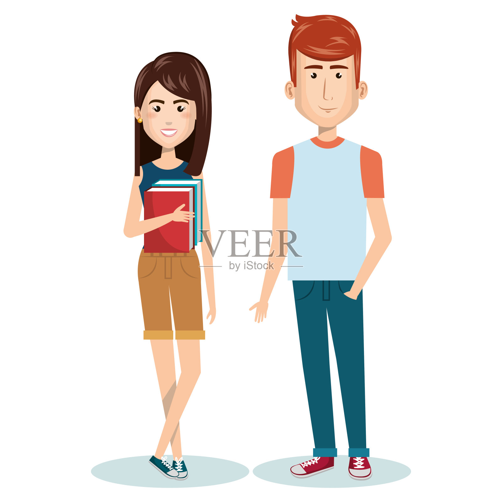 年轻人塑造的角色插画图片素材