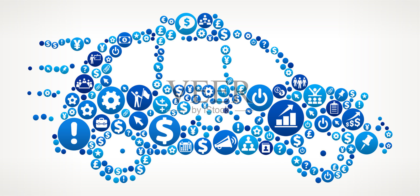 旅游出租车业务和金融蓝色图标模式插画图片素材