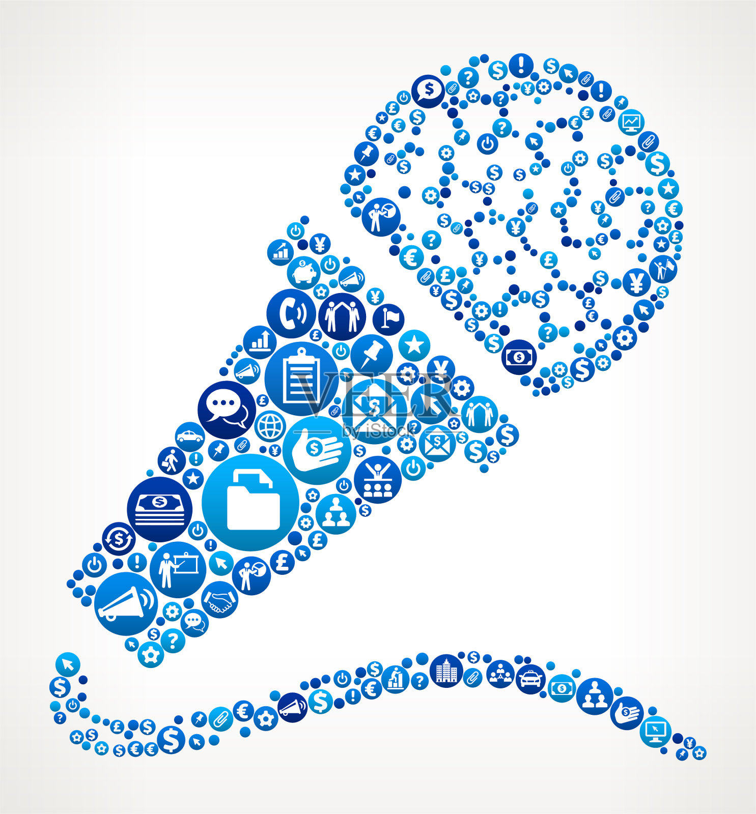 麦克风商业和金融蓝色图标模式插画图片素材