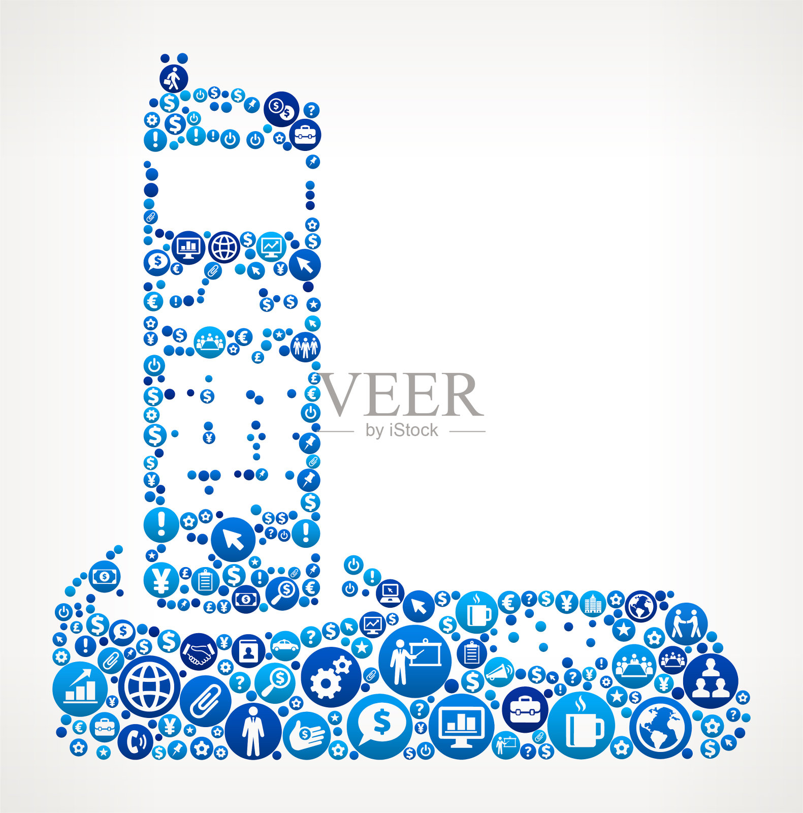 家庭电话商业和金融蓝色图标模式插画图片素材