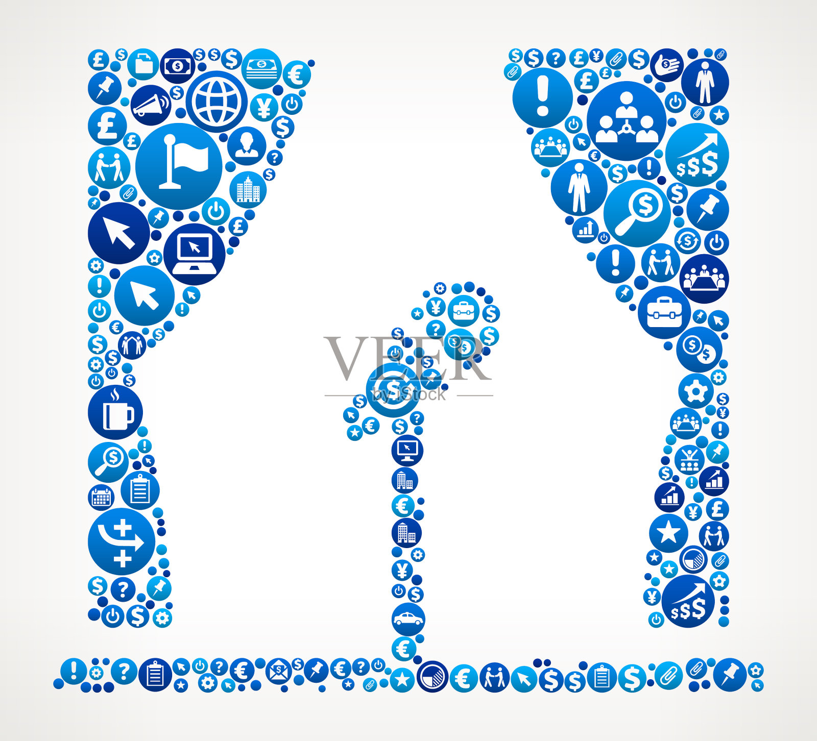 打开麦克风商业和金融蓝色图标模式插画图片素材