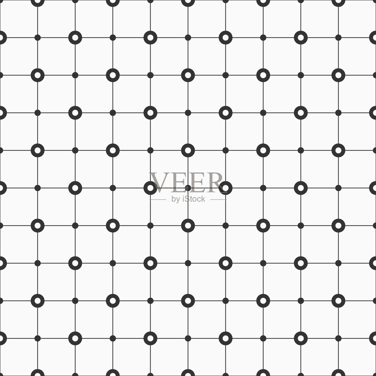 抽象的简单图案与圆。单色的几何形状。插画图片素材