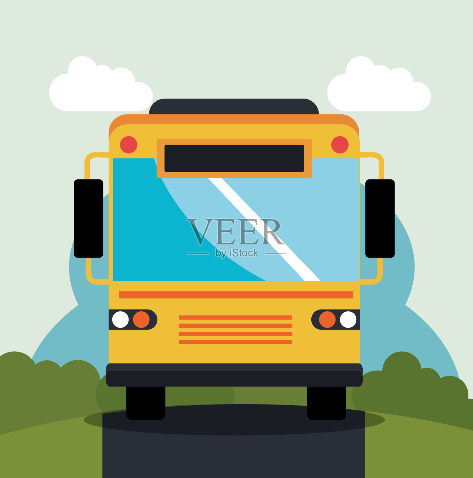 巴士旅游服务公众插画图片素材