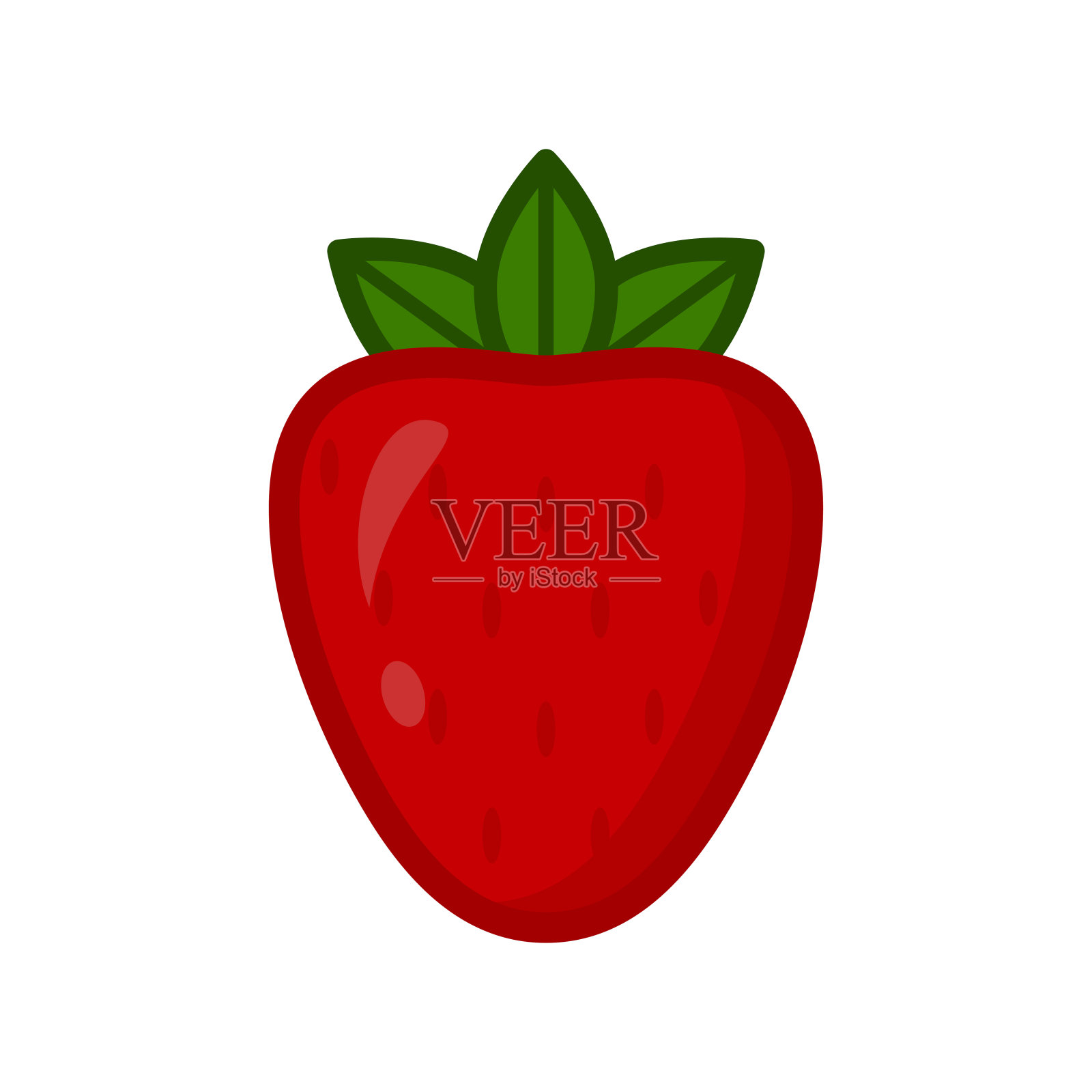 草莓矢量图标。设计元素图片