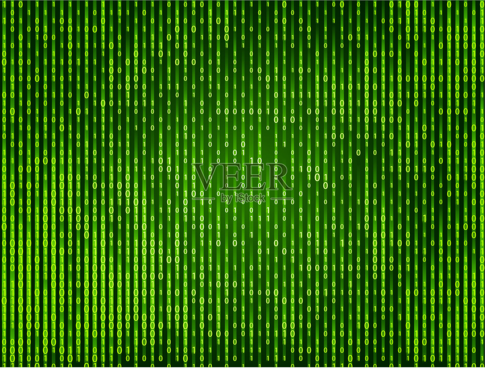 二进制零和一下降绿色矢量背景插画图片素材