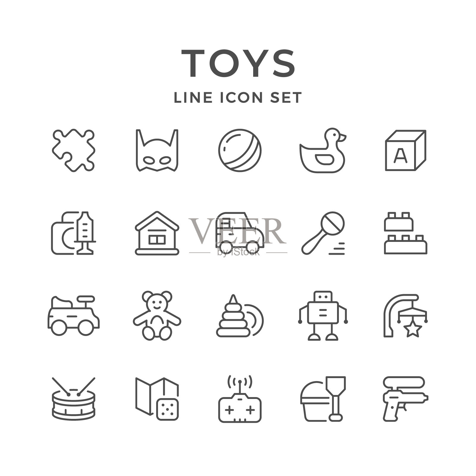 设置玩具的线条图标图标素材