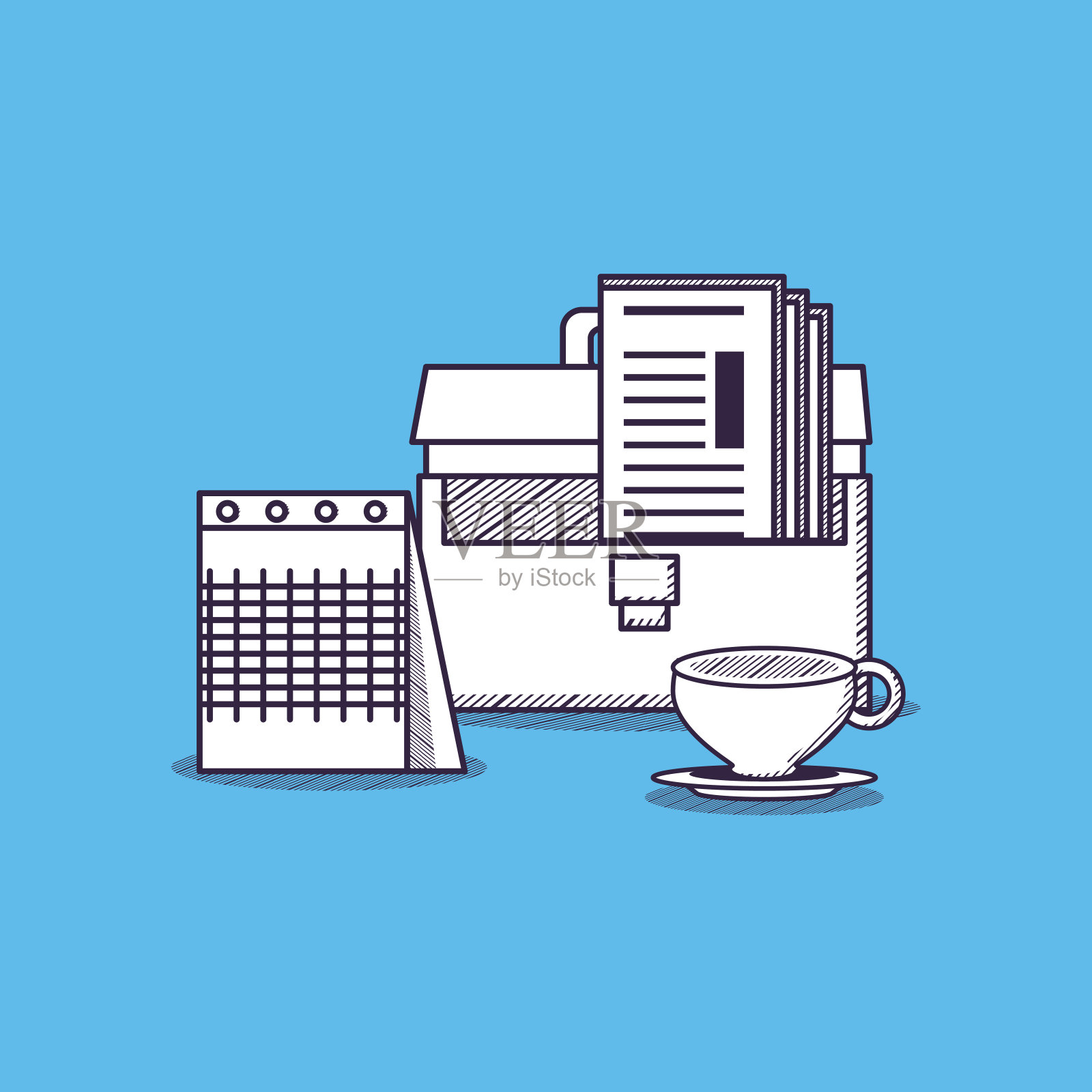 办公用品设计插画图片素材