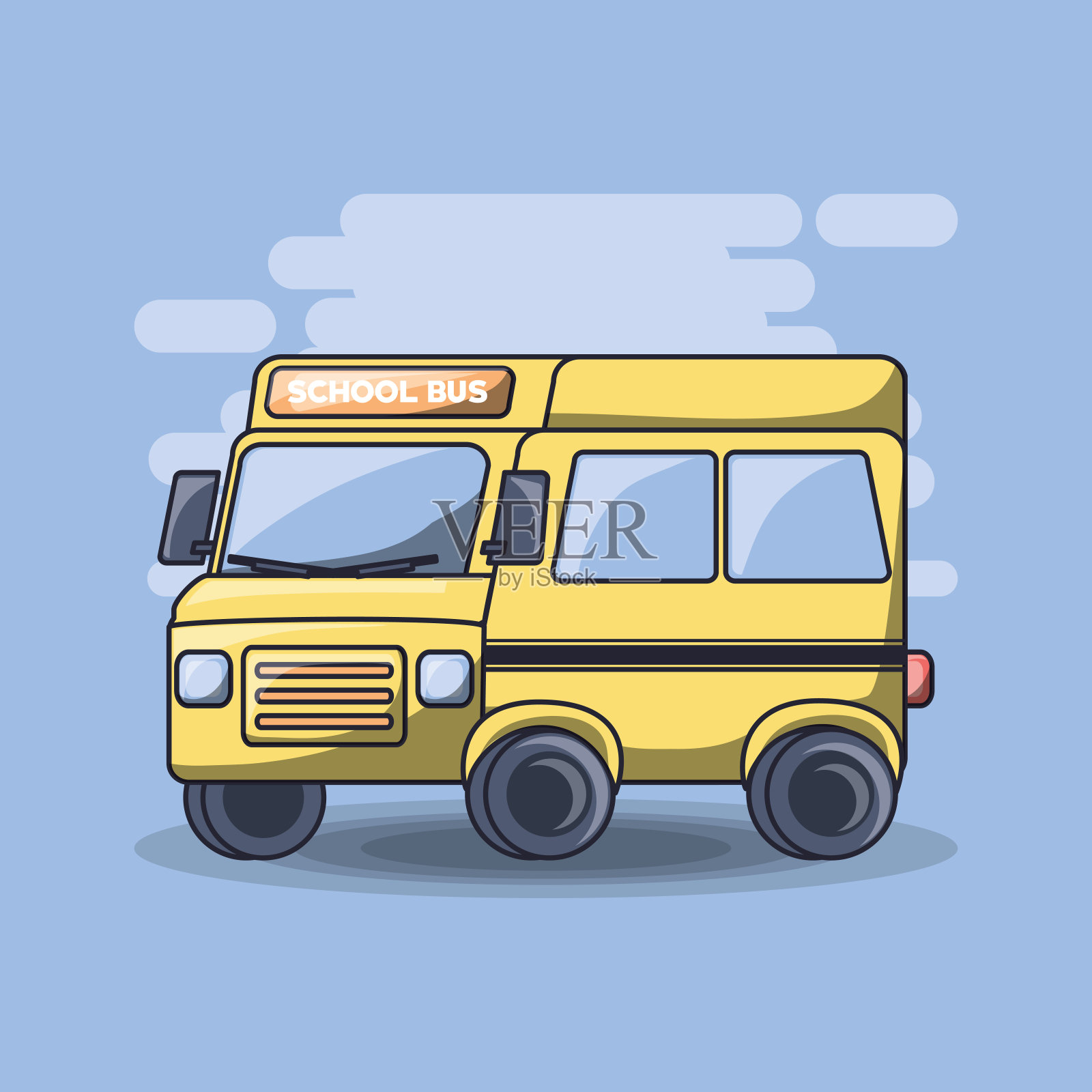 黄色的校车插画图片素材