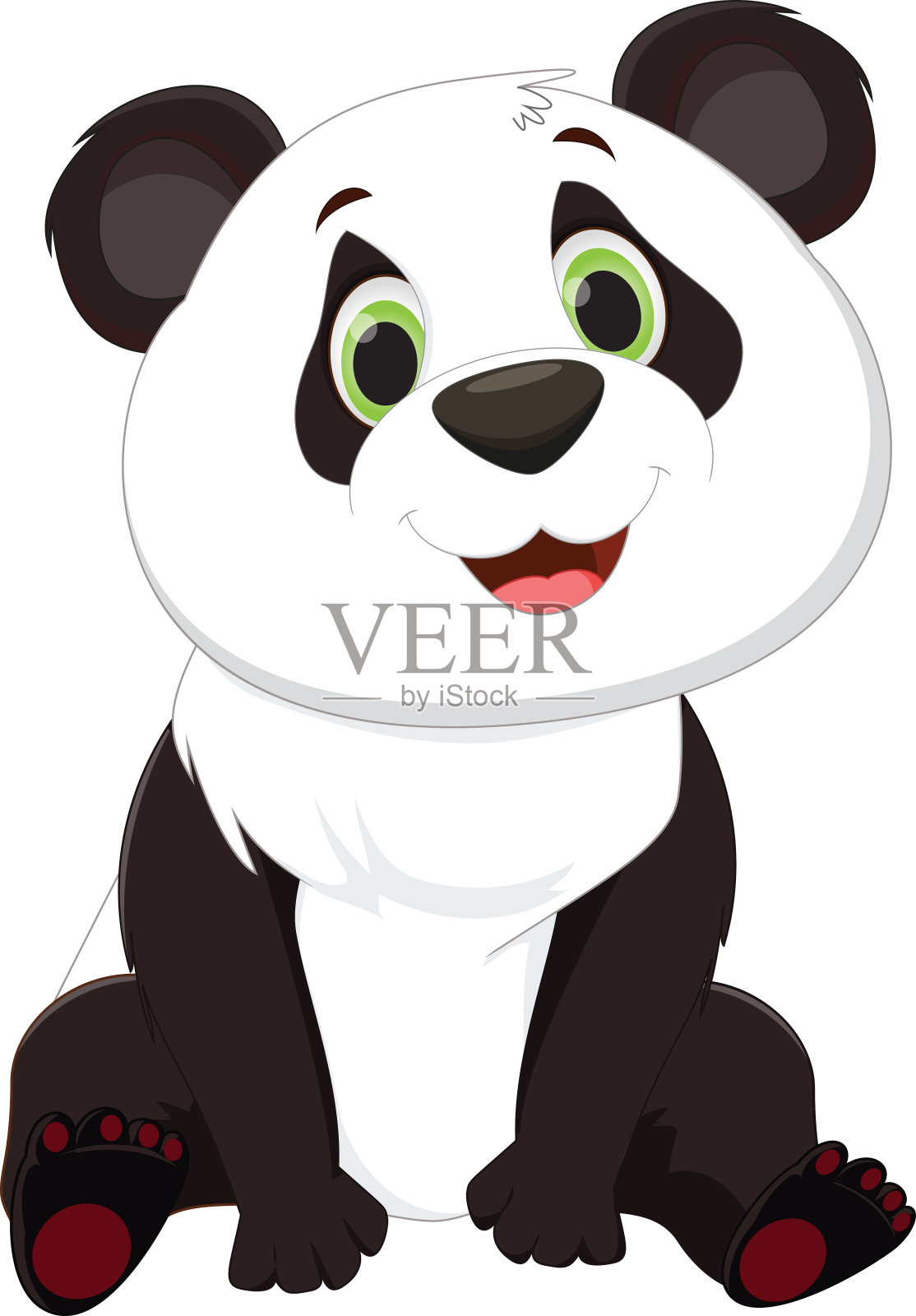 可爱的熊猫卡通插画图片素材