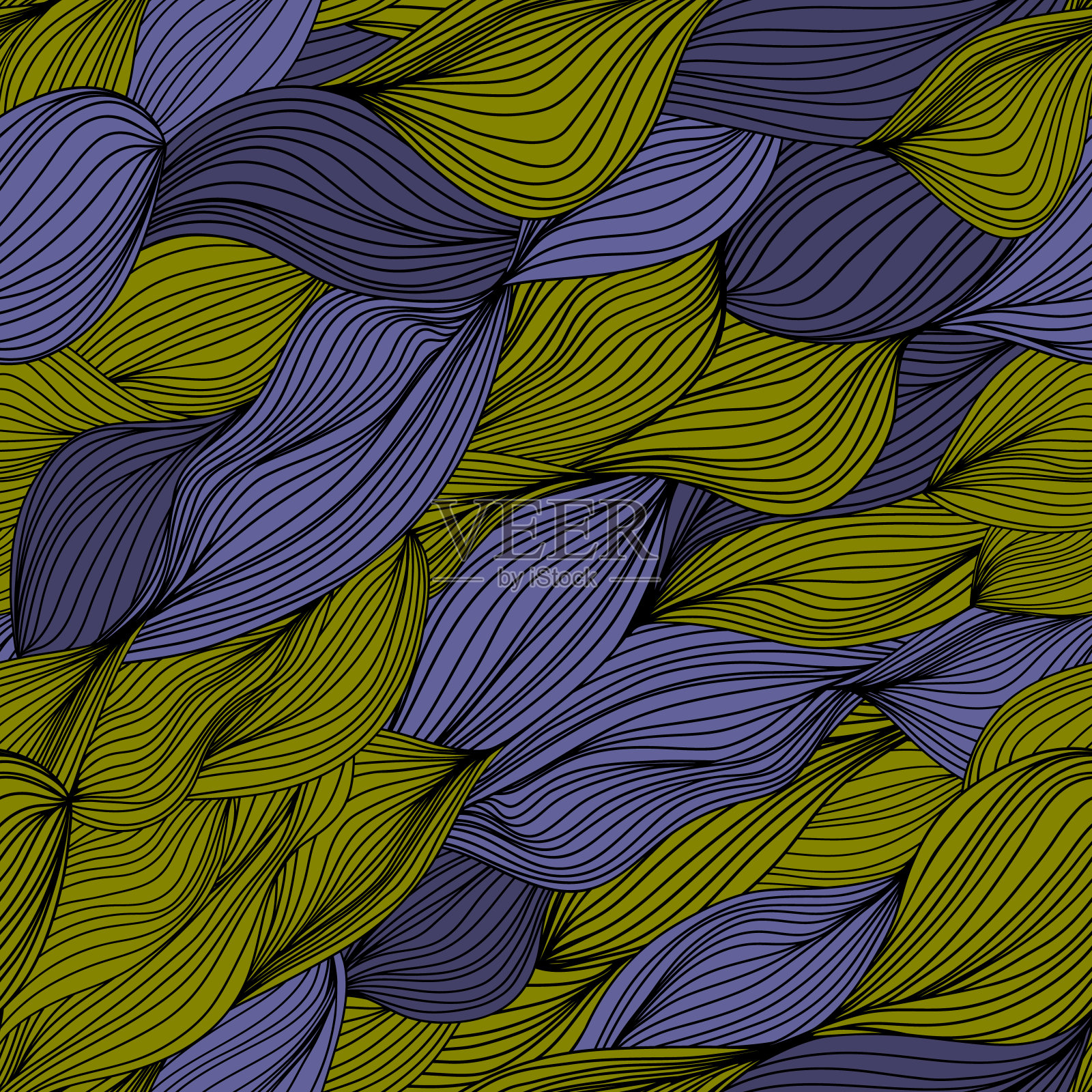 无缝彩色全手绘图案插画图片素材