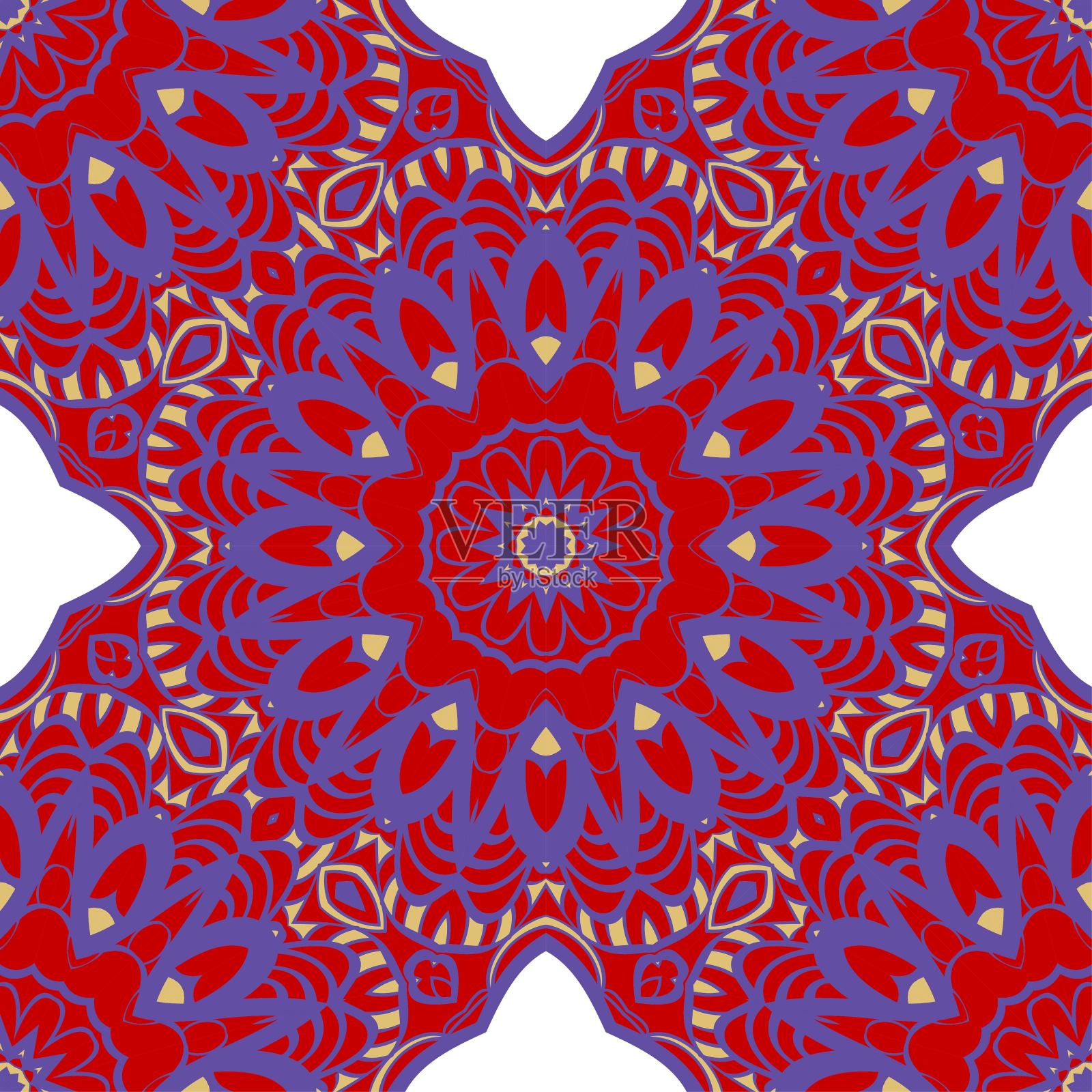 图案与几何色彩点缀，印花织物设计，手帕。矢量插图。插画图片素材