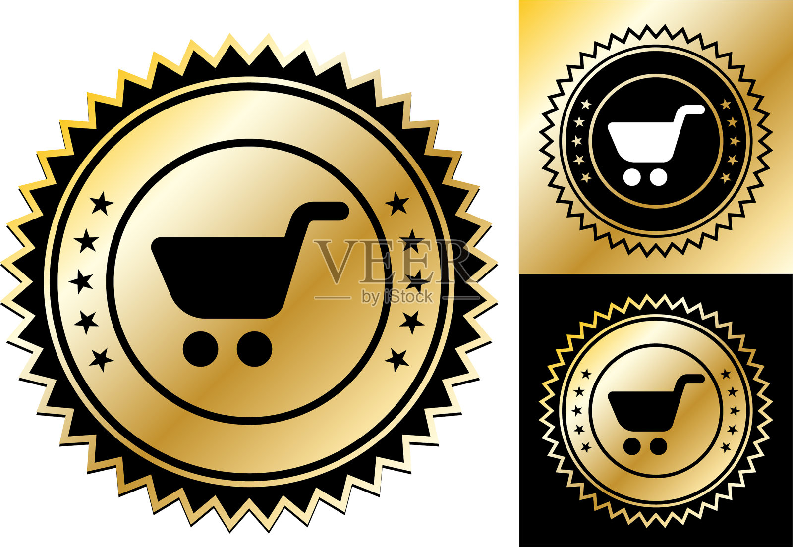 电子商务购物车图标插画图片素材