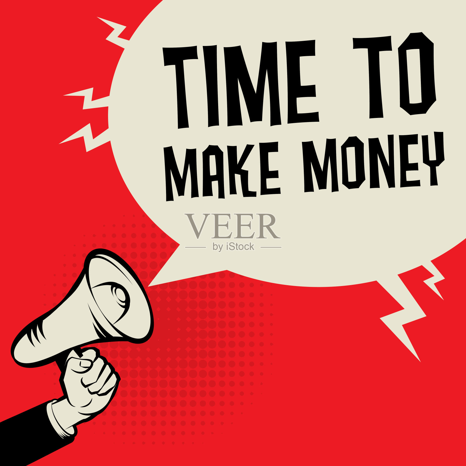 时间赚钱的商业概念插画图片素材