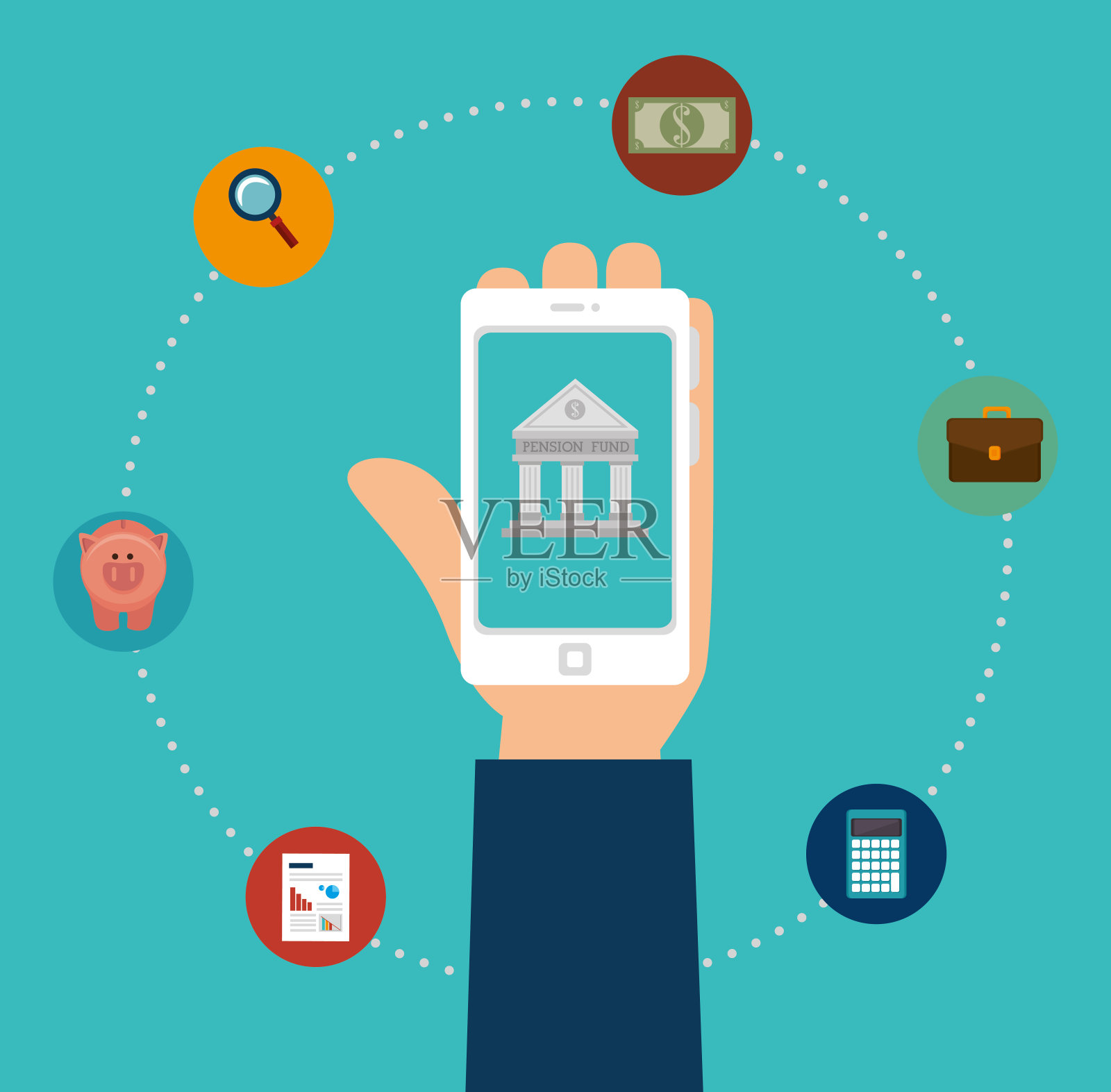 养老资金的图形插画图片素材