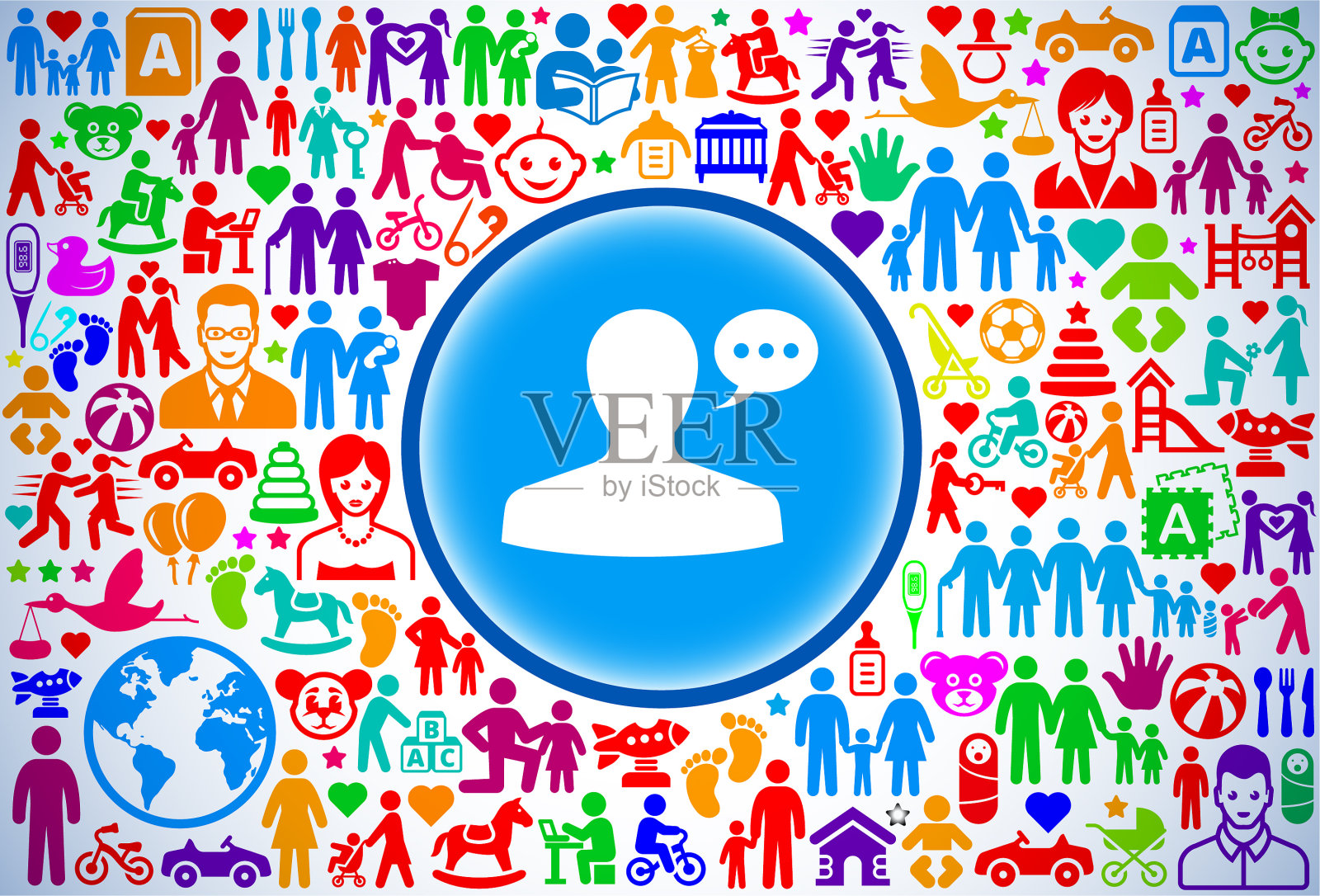 男性沟通头部家庭亲子矢量图标图案图标素材