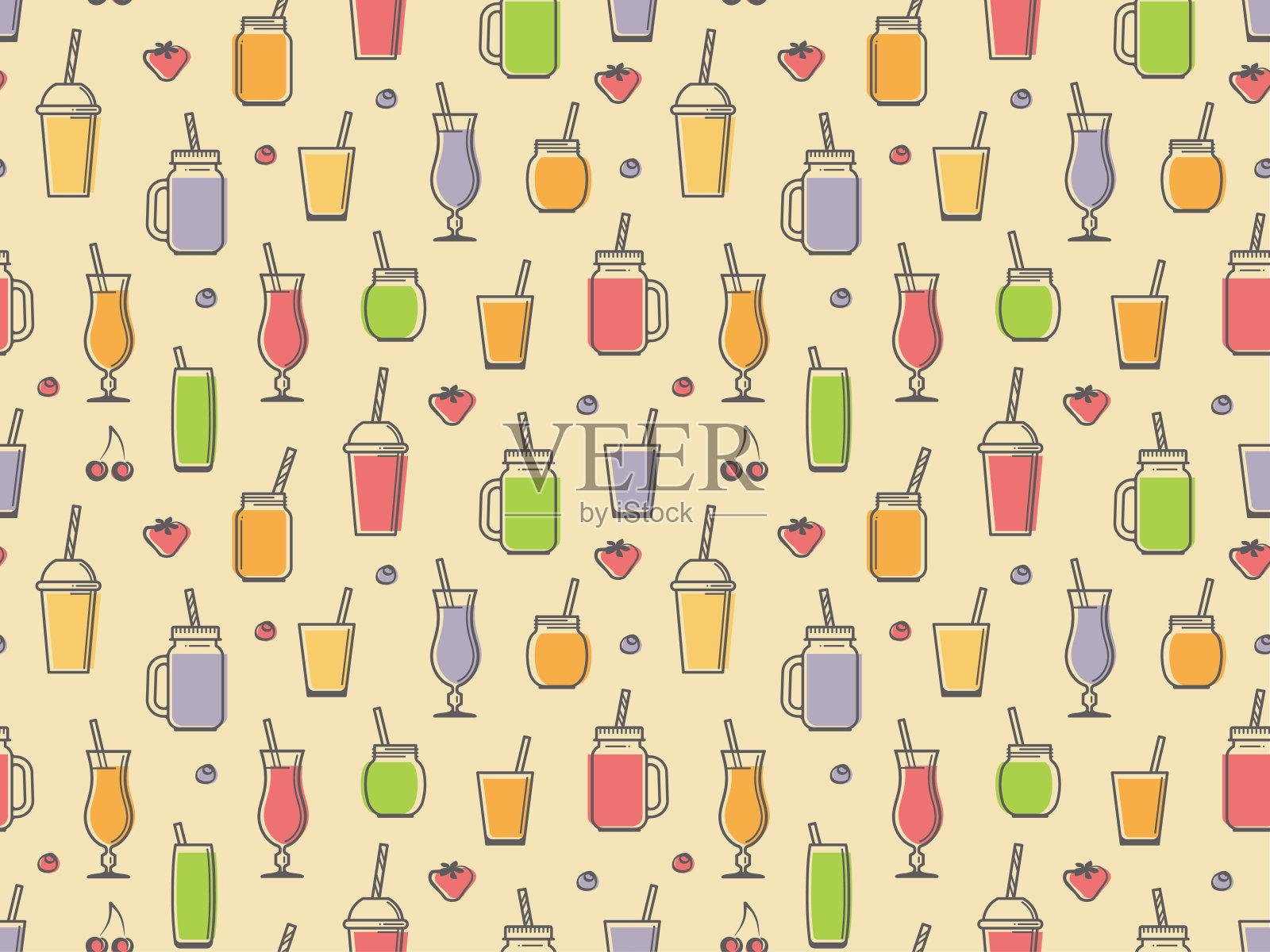 冰沙无缝模式插画图片素材