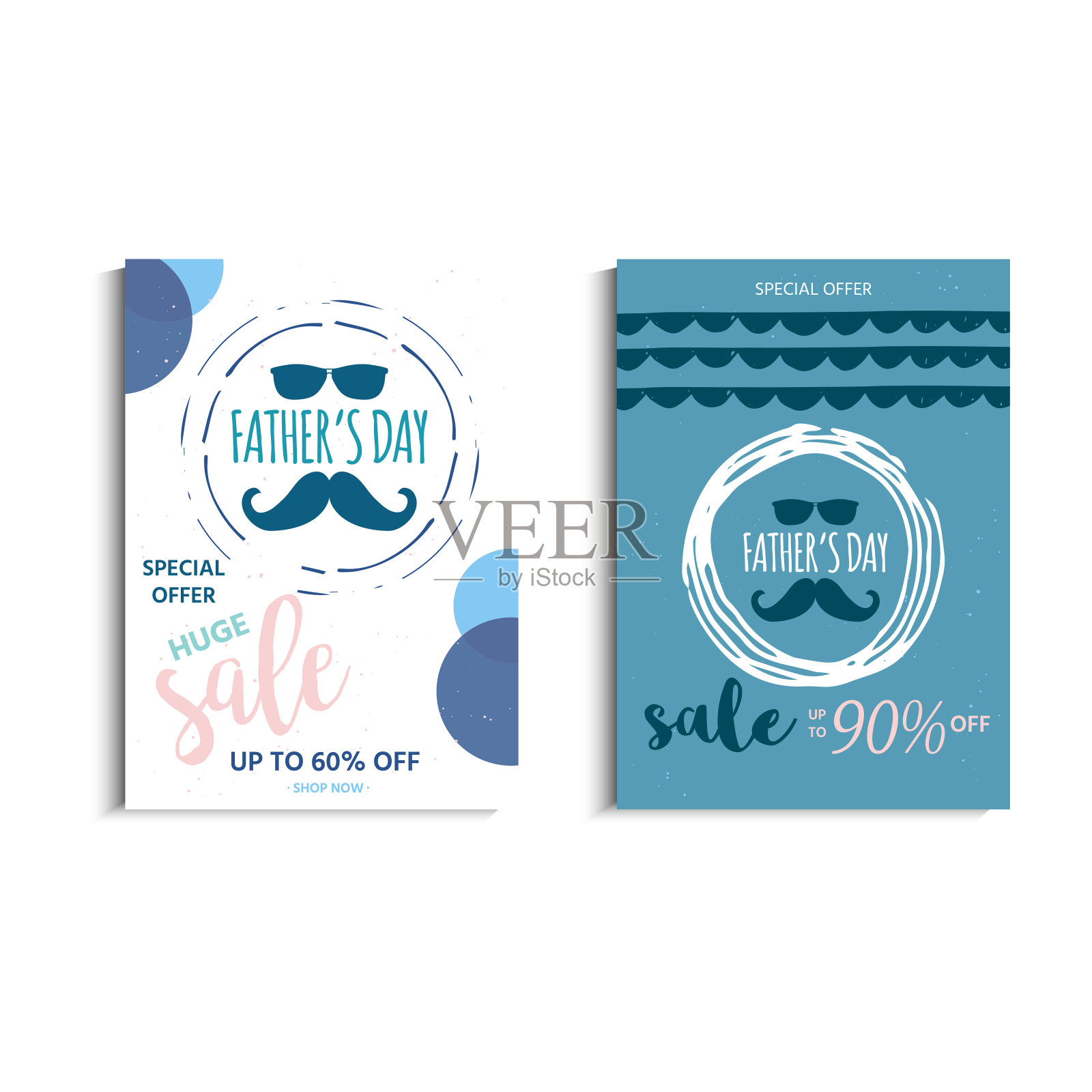 父亲节快乐促销矢量素材设计模板素材