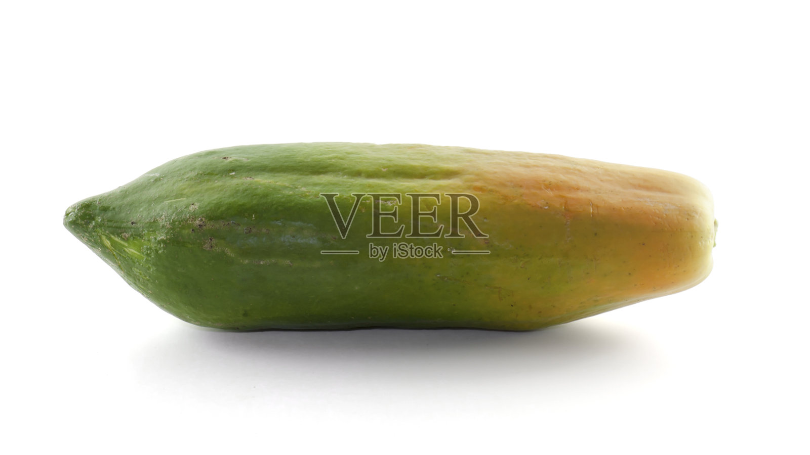 在白色背景上分离的新鲜木瓜照片摄影图片