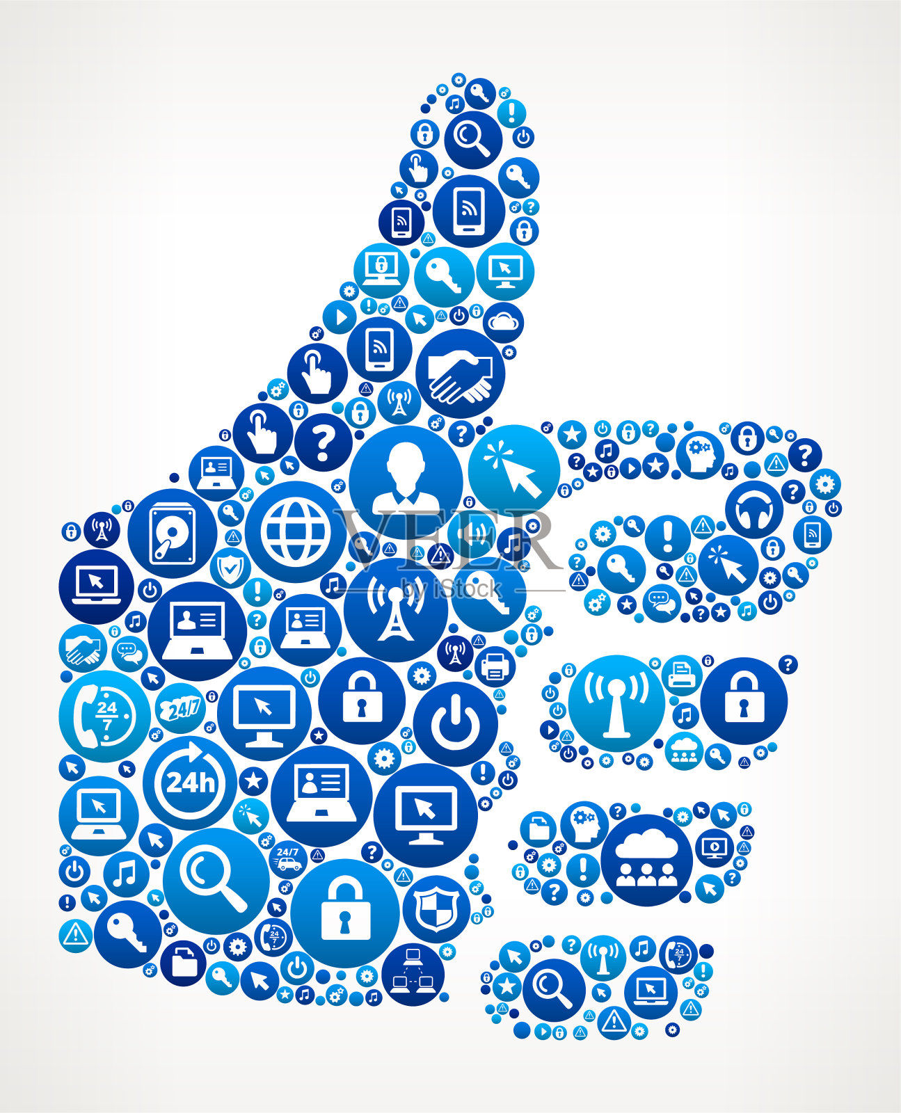 给电脑技术支持点赞插画图片素材