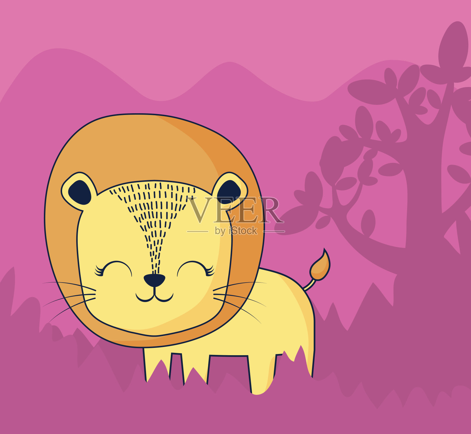 可爱的动物设计插画图片素材