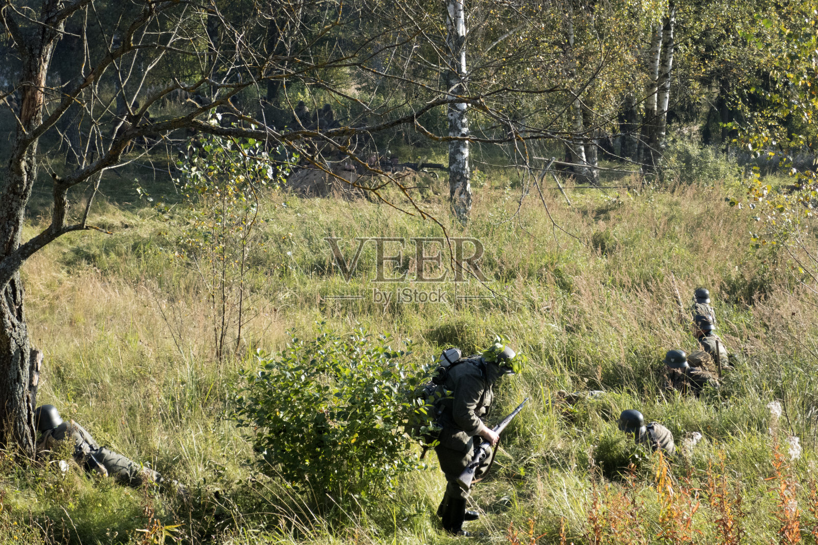 森林中的军事照片摄影图片