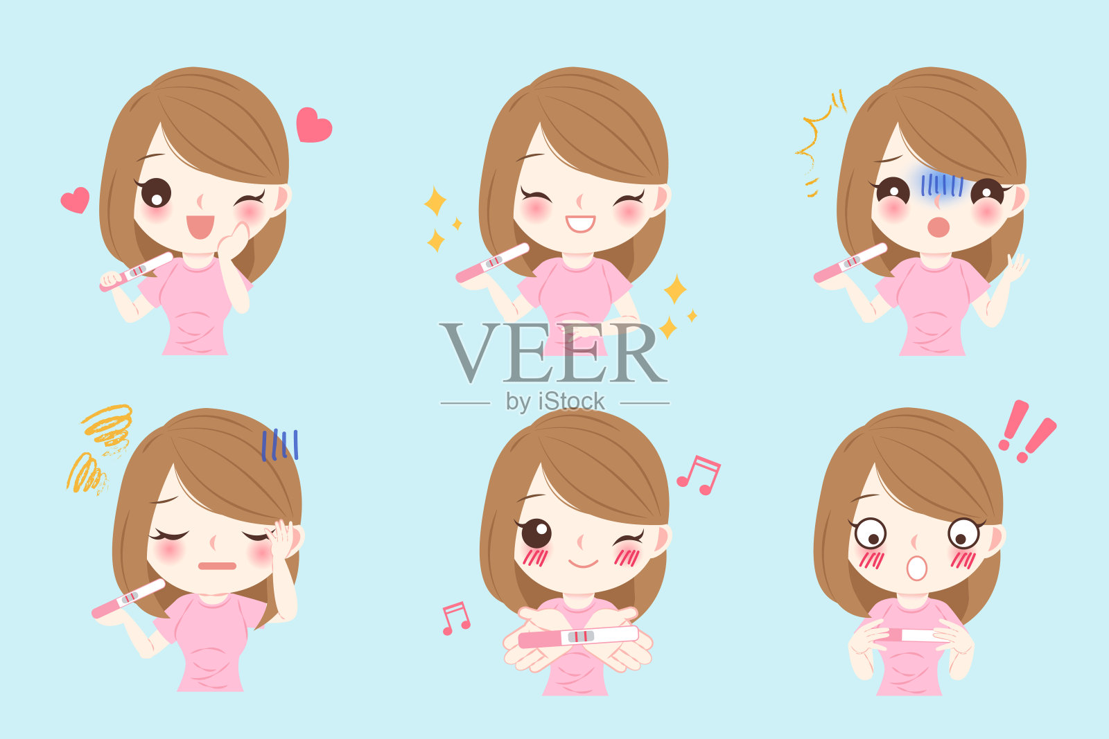 有怀孕观念的女性插画图片素材