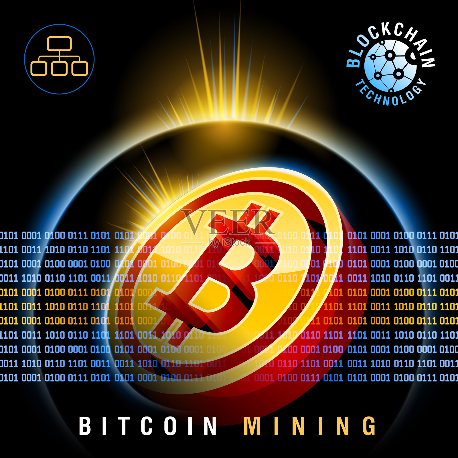 Cryptocurrency比特币插画图片素材