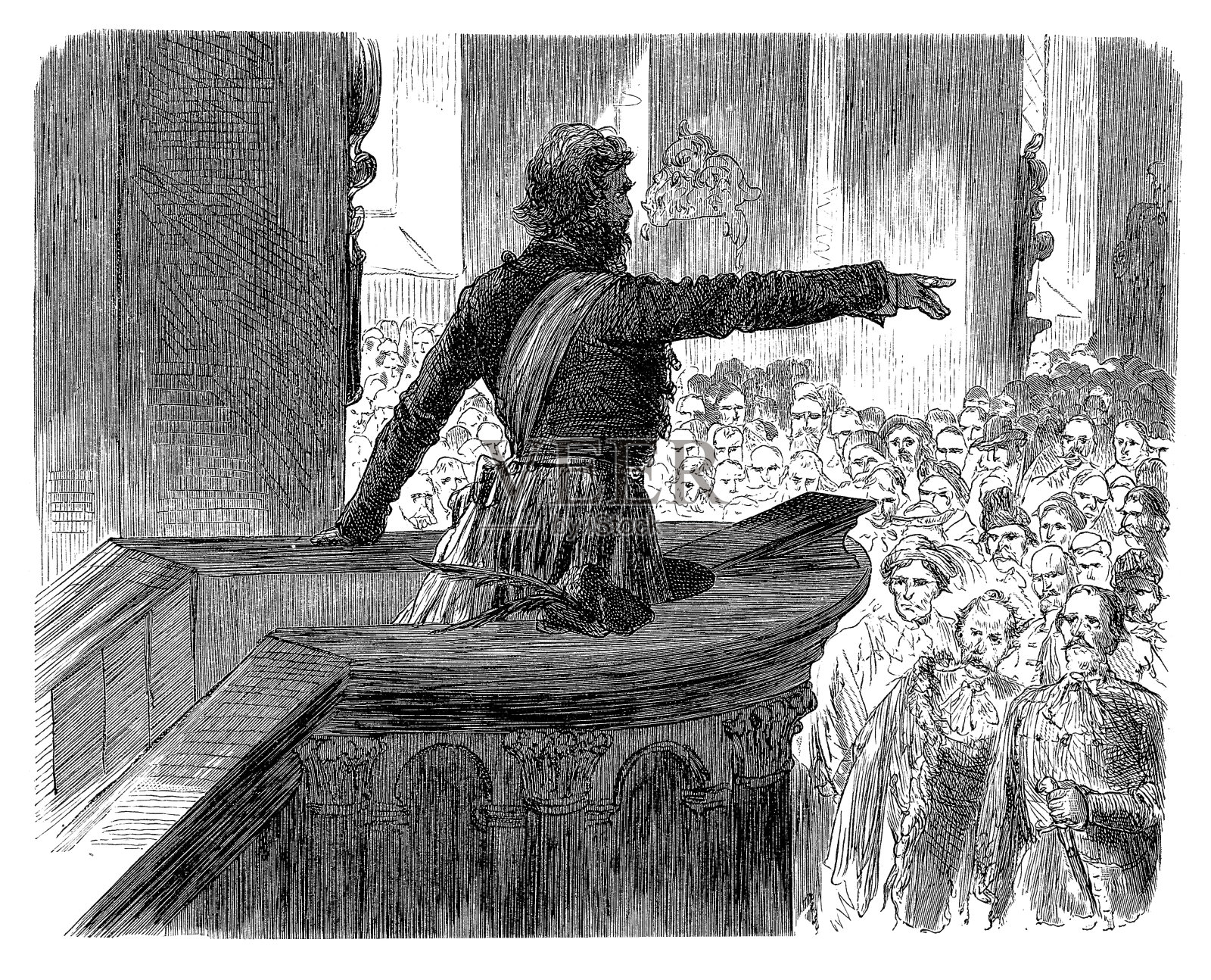 1849年匈牙利起义后宣布独立插画图片素材