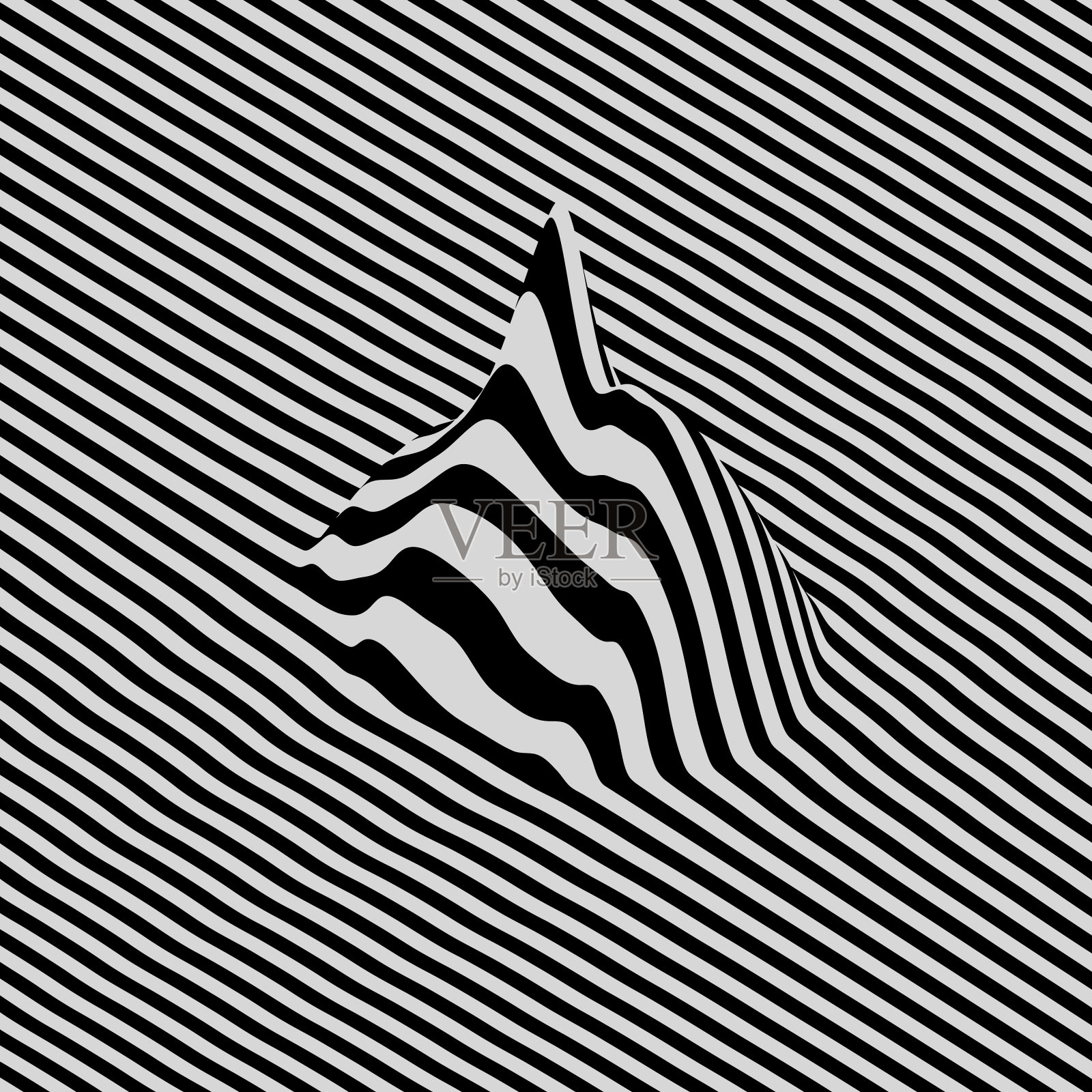 故障抽象背景。失真效果，错误和错误。黑白图案。带有光学错觉的图案。3 d矢量插图。插画图片素材