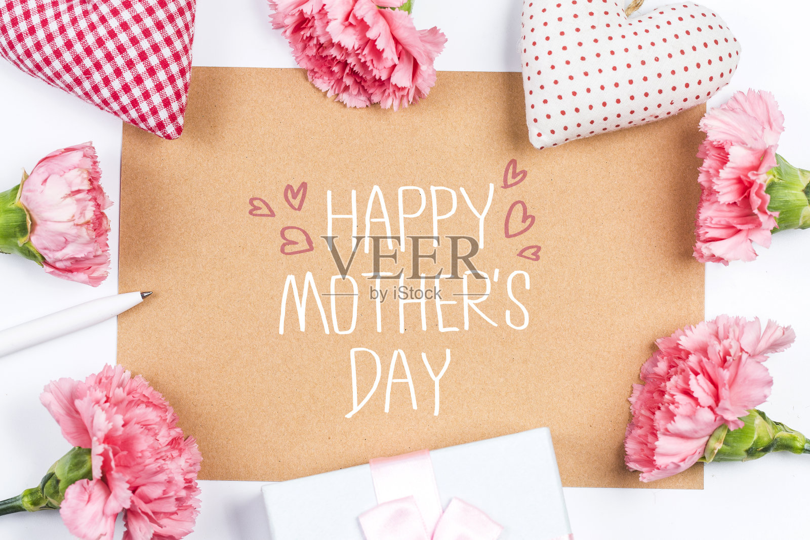 康乃馨，母亲节快乐，贺卡照片摄影图片