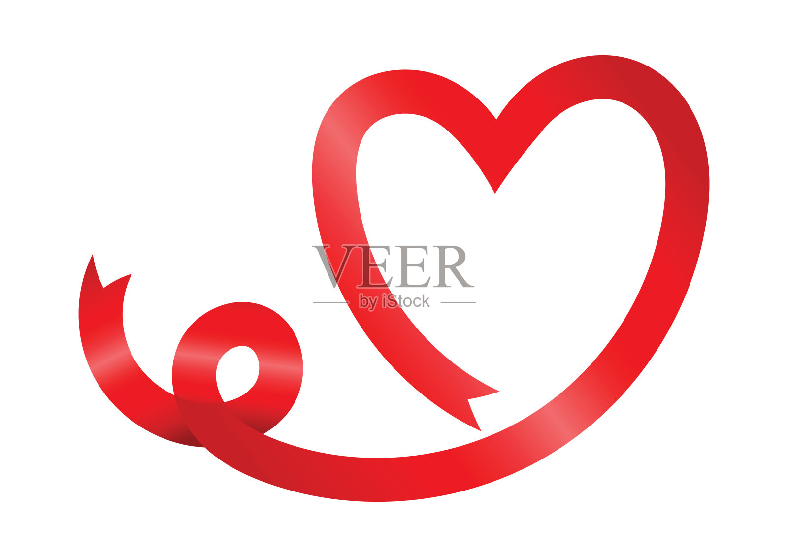 心形丝带矢量插画图片素材