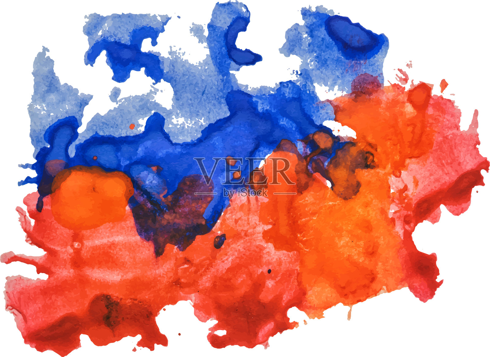 抽象孤立水彩手绘纸纹理染色白色背景文本设计，网页，标签，卡片，背景，标签插画图片素材