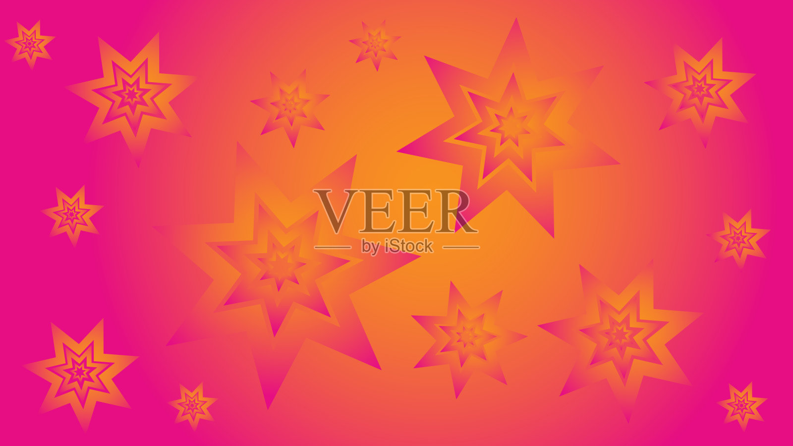 粉黄色背景与星星插画图片素材