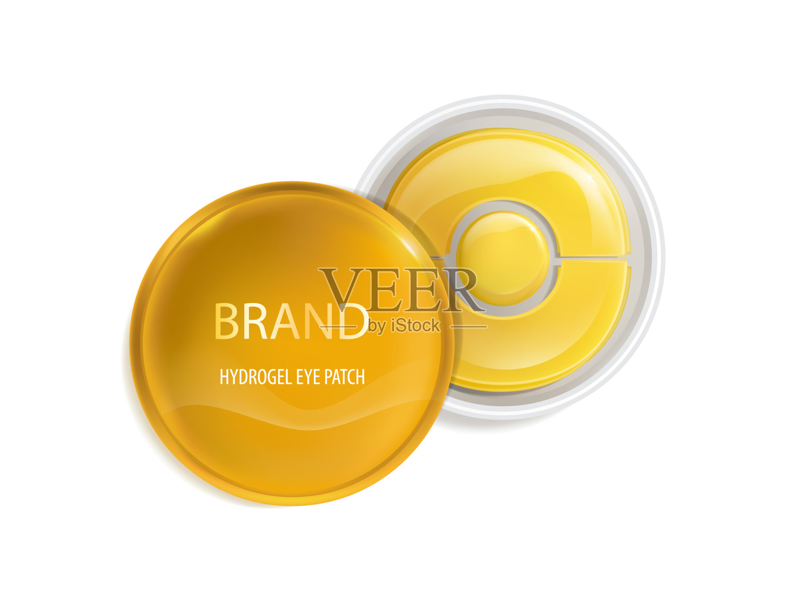 向量现实罐与金色补丁的眼睛插画图片素材