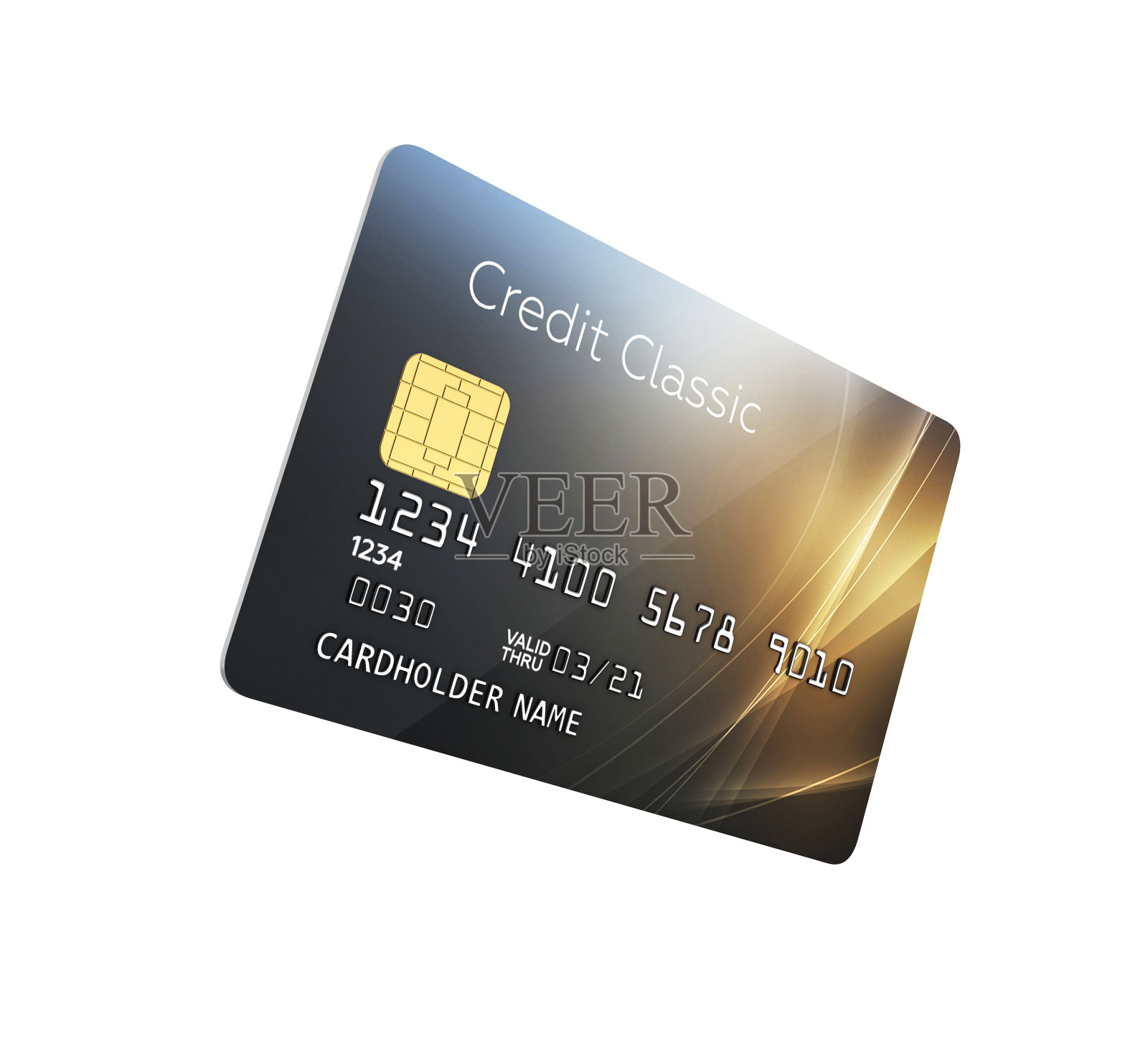 详细光滑的信用卡孤立在白色背景上没有阴影的3d插图照片摄影图片