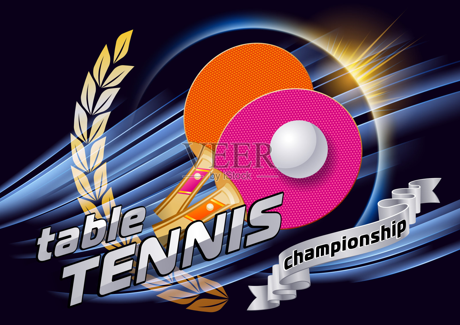 乒乓球插画图片素材