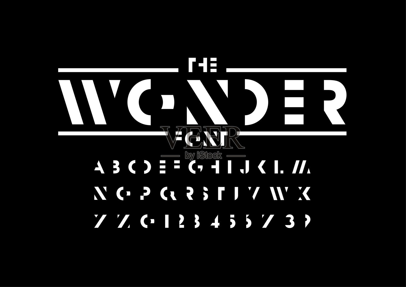 抽象的字母插画图片素材