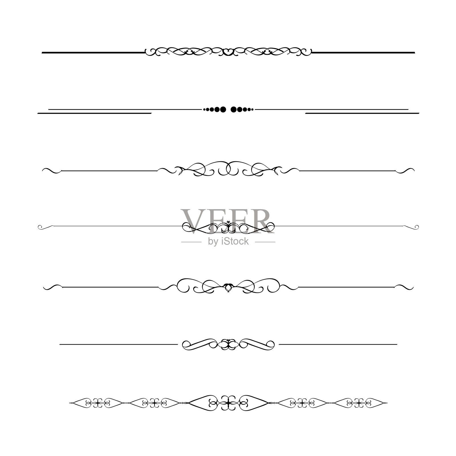 书法界别框架设计元素在经典复古书法风格的婚礼或新年，圣诞节，情人卡装饰装饰装饰与华丽的线条艺术插画图片素材