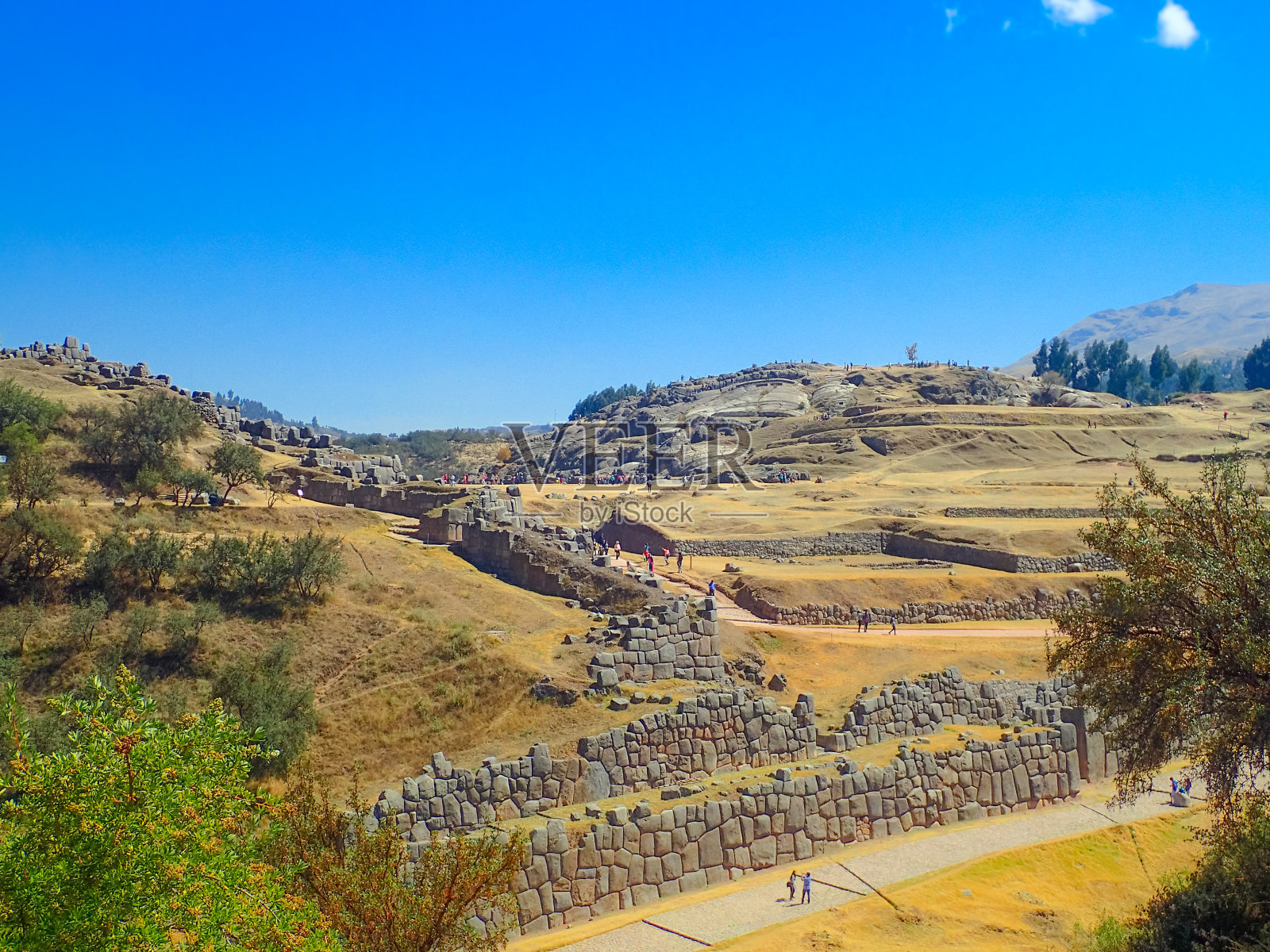 萨克赛瓦曼遗址和库斯科市，秘鲁库斯科照片摄影图片