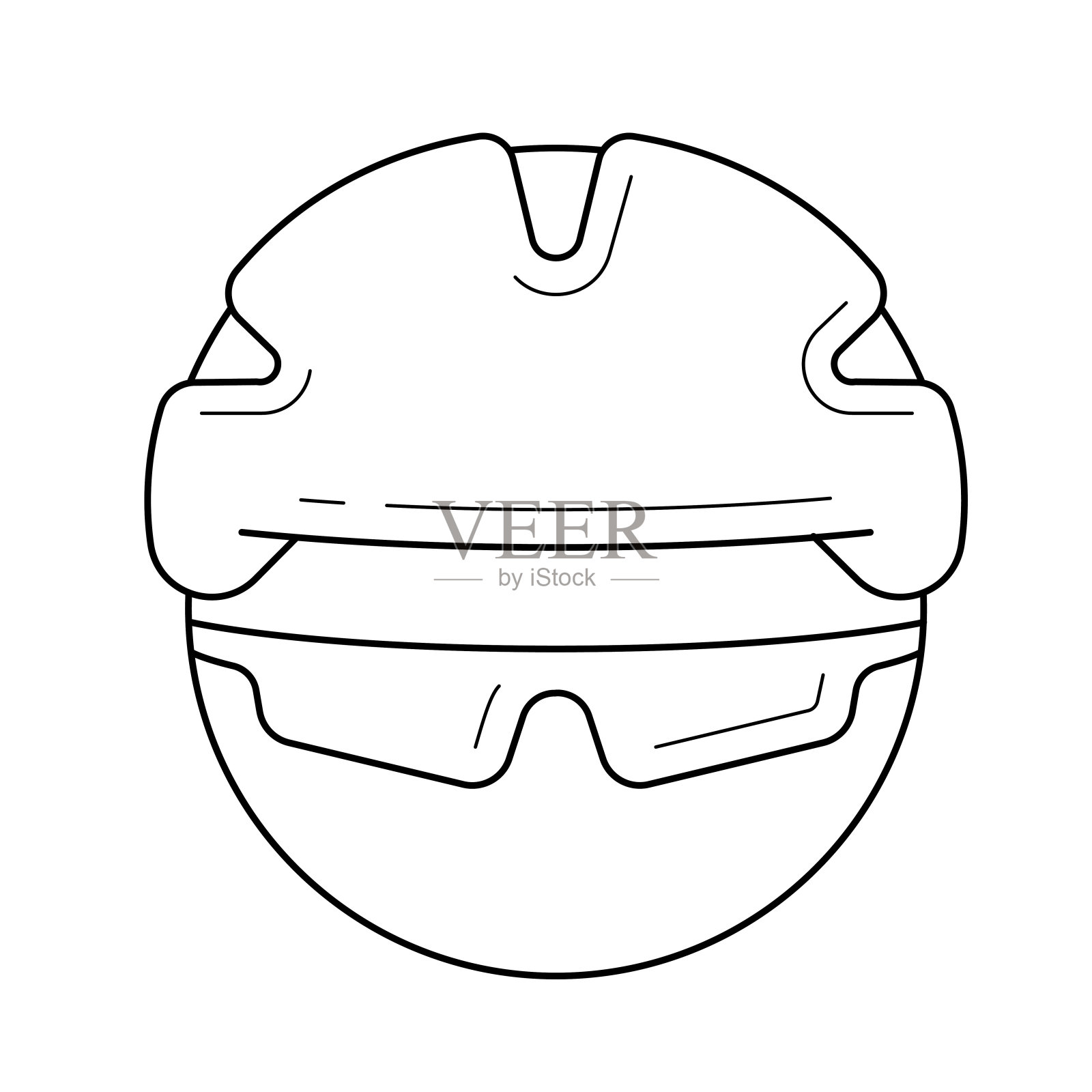 自行车头盔线图标设计元素图片