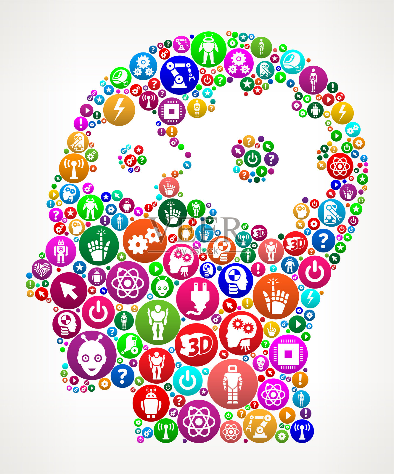 心灵矢量图标模式背景中的齿轮插画图片素材