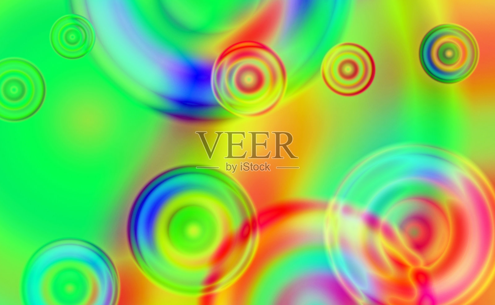 色彩鲜艳的背景模糊的线条和不同大小的圆圈照片摄影图片