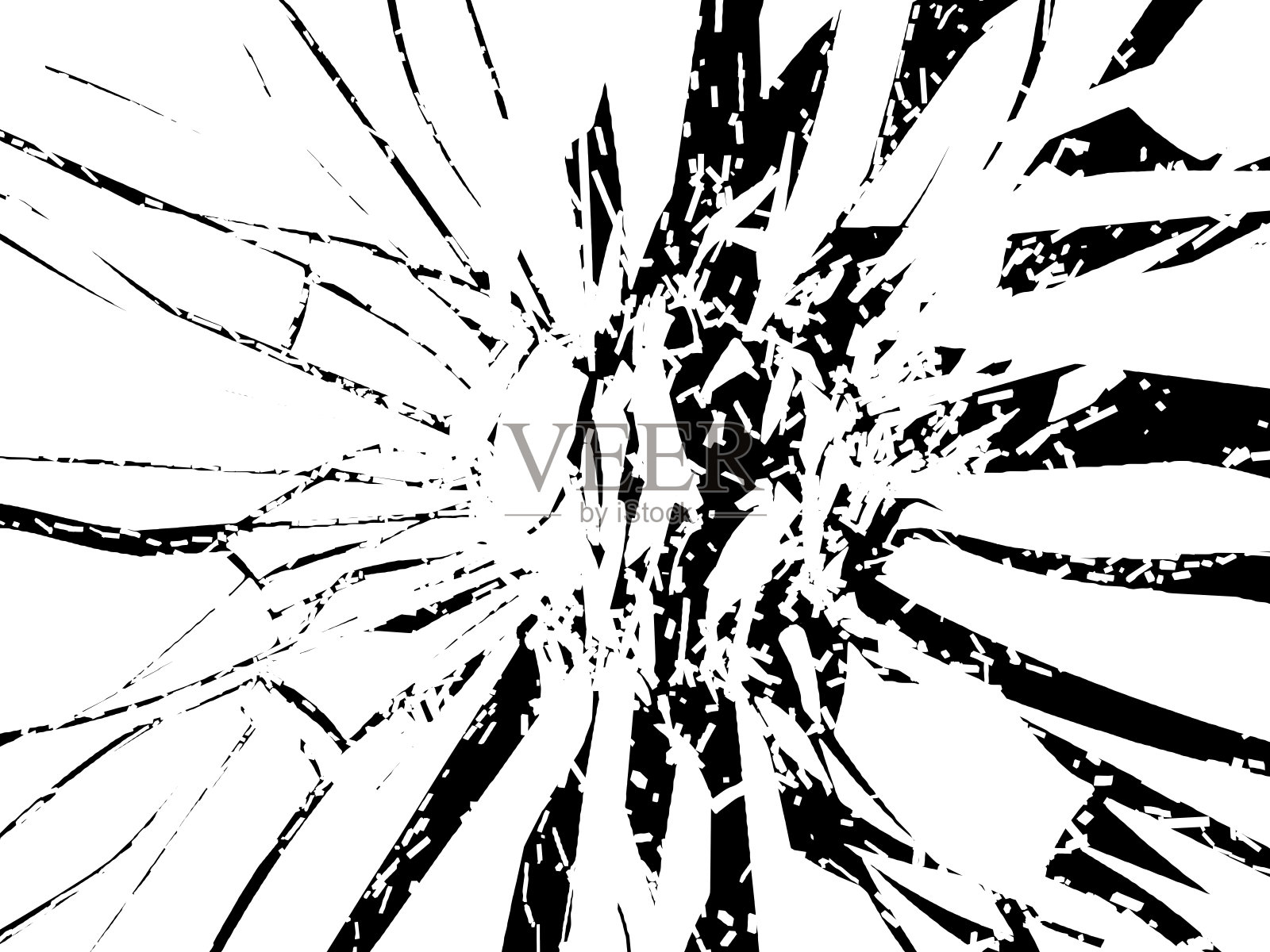 锐碎或碎黑玻璃孤立在黑色上照片摄影图片