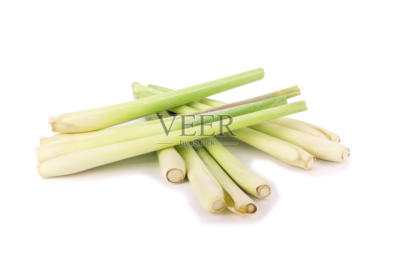 白色背景上的柠檬草照片摄影图片