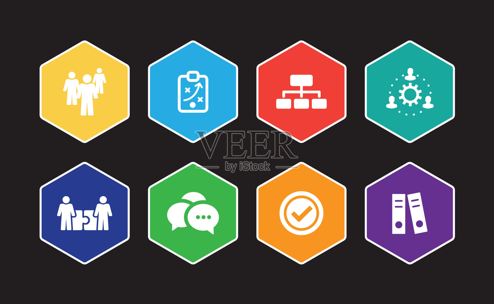 工作流信息图图标集图标素材