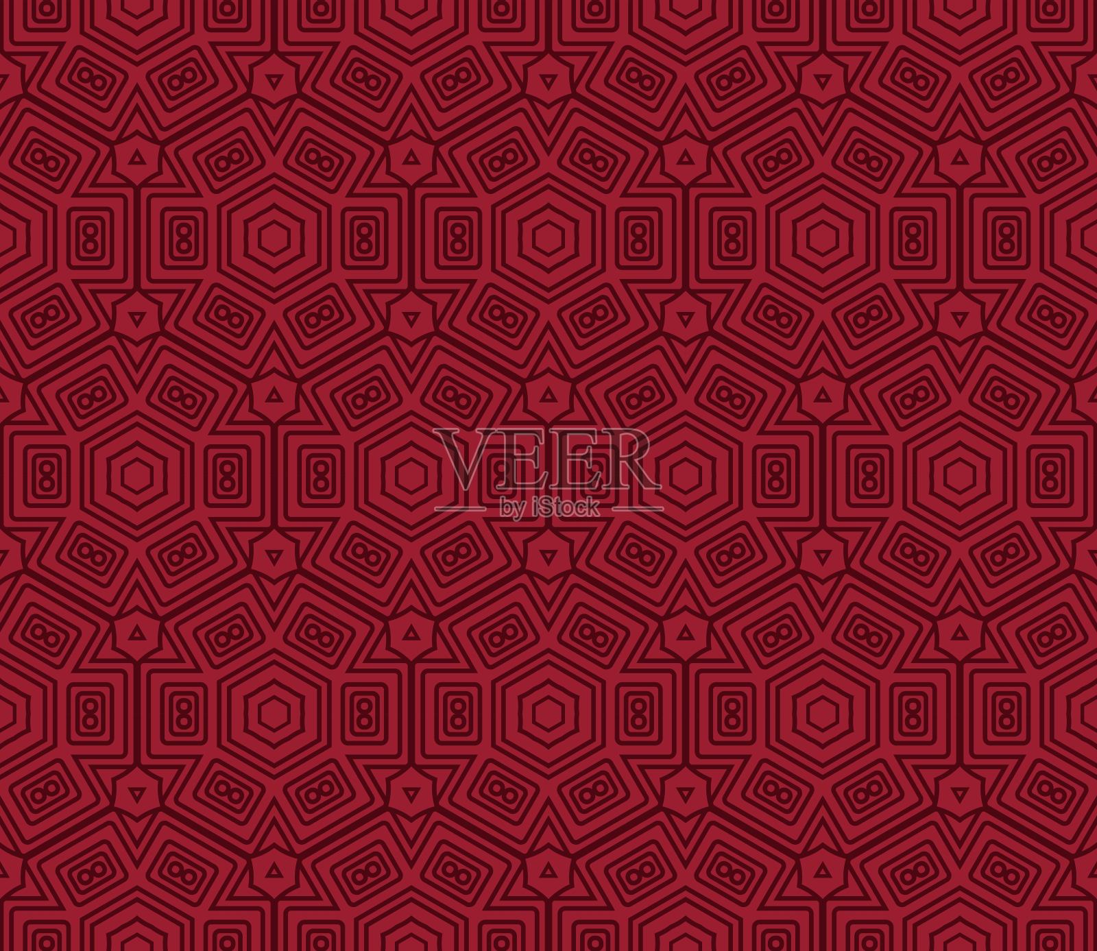 现代的几何图案。矢量插图。适用于布料、纺织品、手帕、印花。插画图片素材