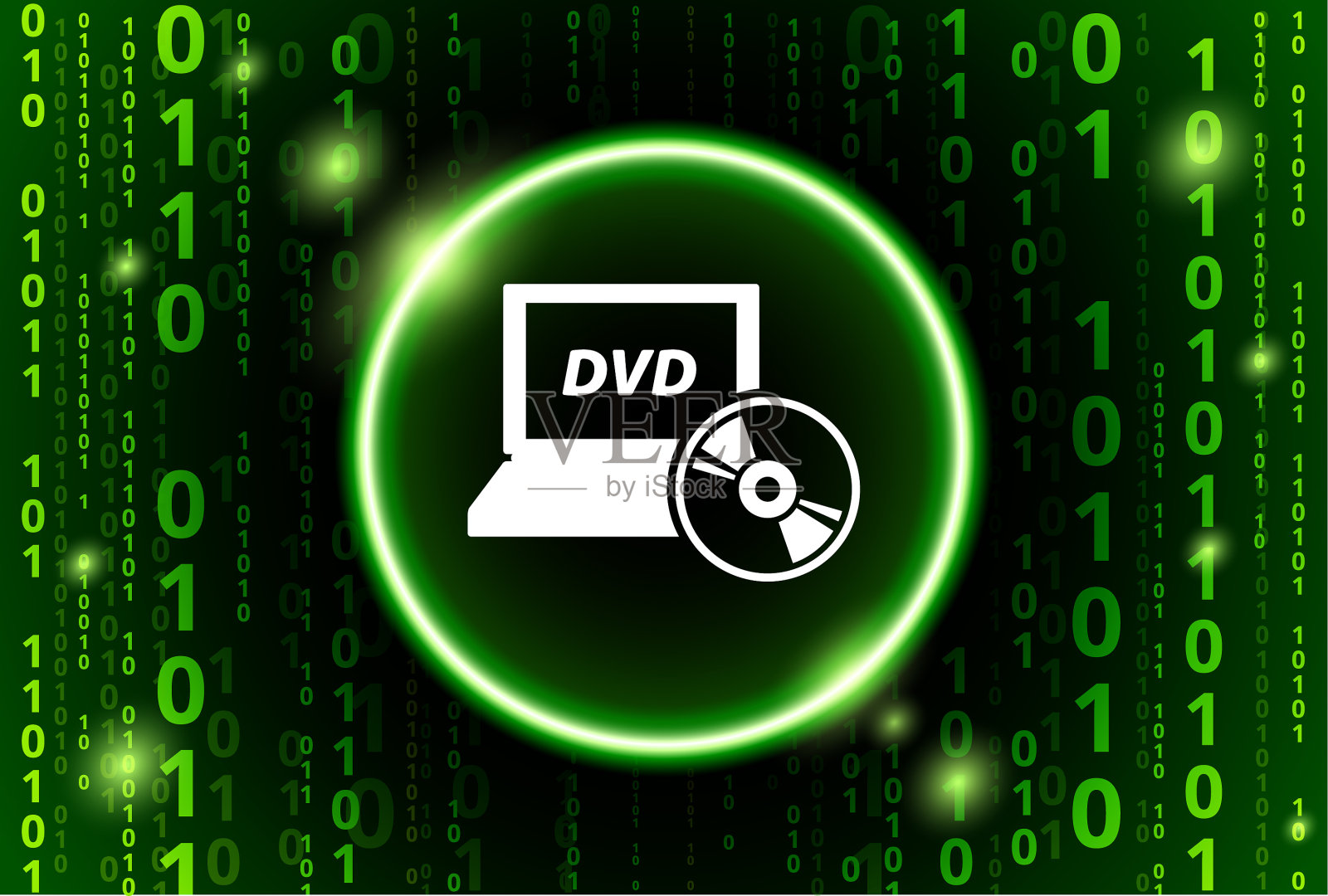 DVD笔记本电脑二进制代码矢量模式背景插画图片素材