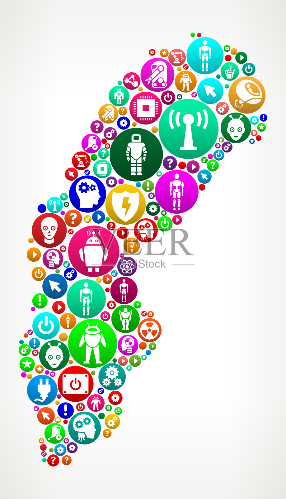 瑞典机器人和机器人矢量图标模式插画图片素材