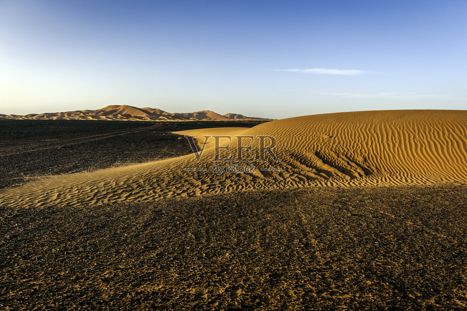 Erg Chebbi沙丘景观，摩洛哥，北非照片摄影图片