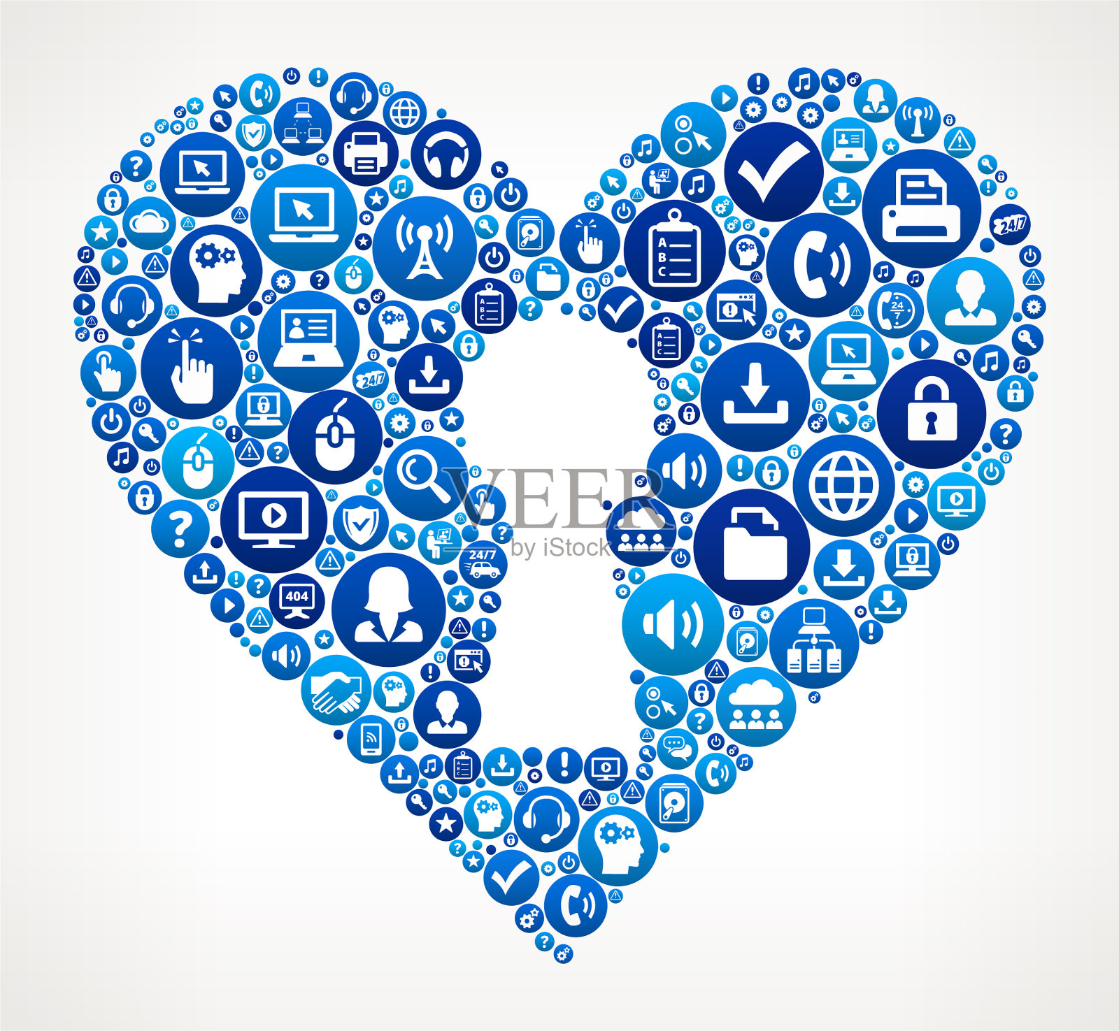 心形锁孔计算机技术支持插画图片素材